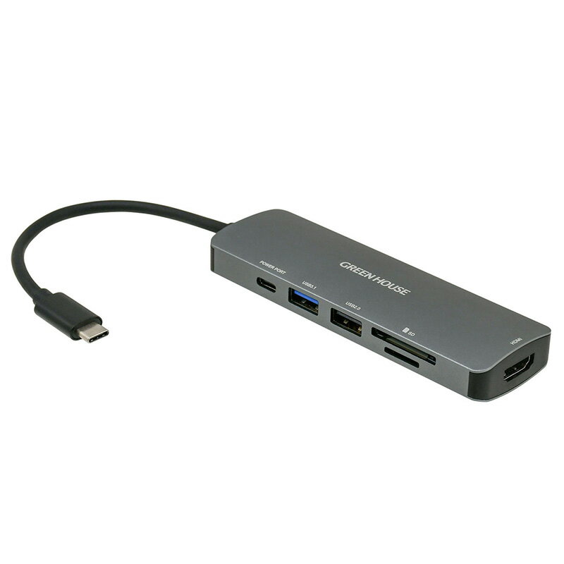 GREENHOUSE GH-MHC6A-SV USB3.1 Gen1 hbLOXe[V 6in1 Vo[ s 񂹁yViz