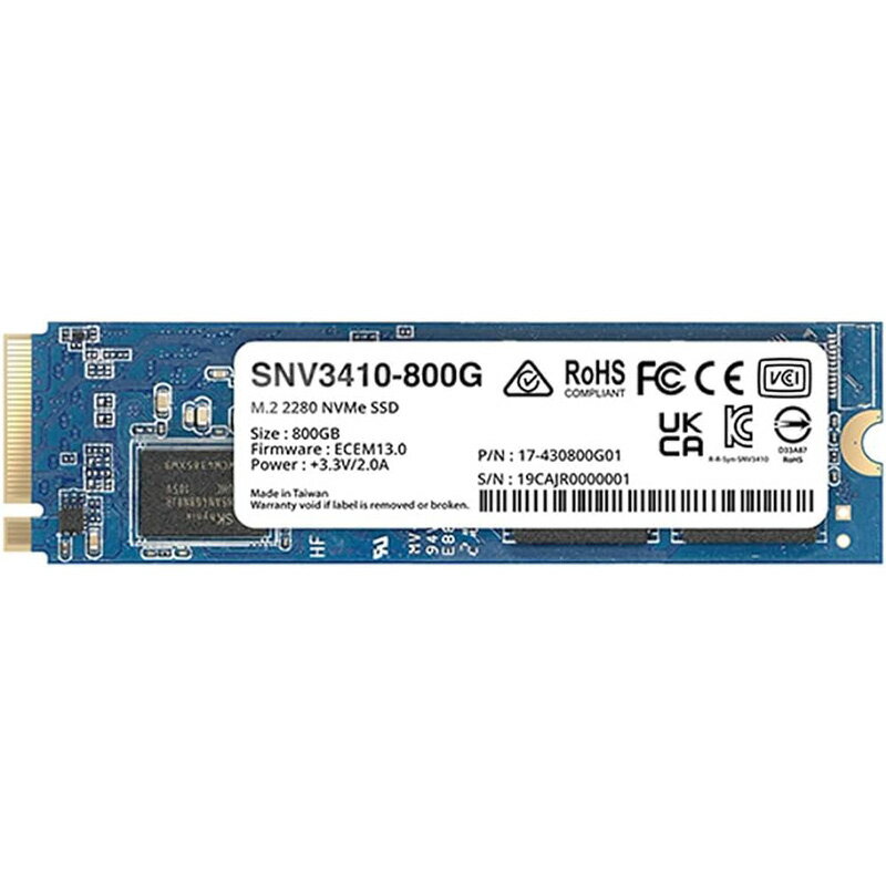 Synology M.2 2280 NVMe キャッシュ SNV3410-800G SSD 代引不可 お取り寄せ【新品】