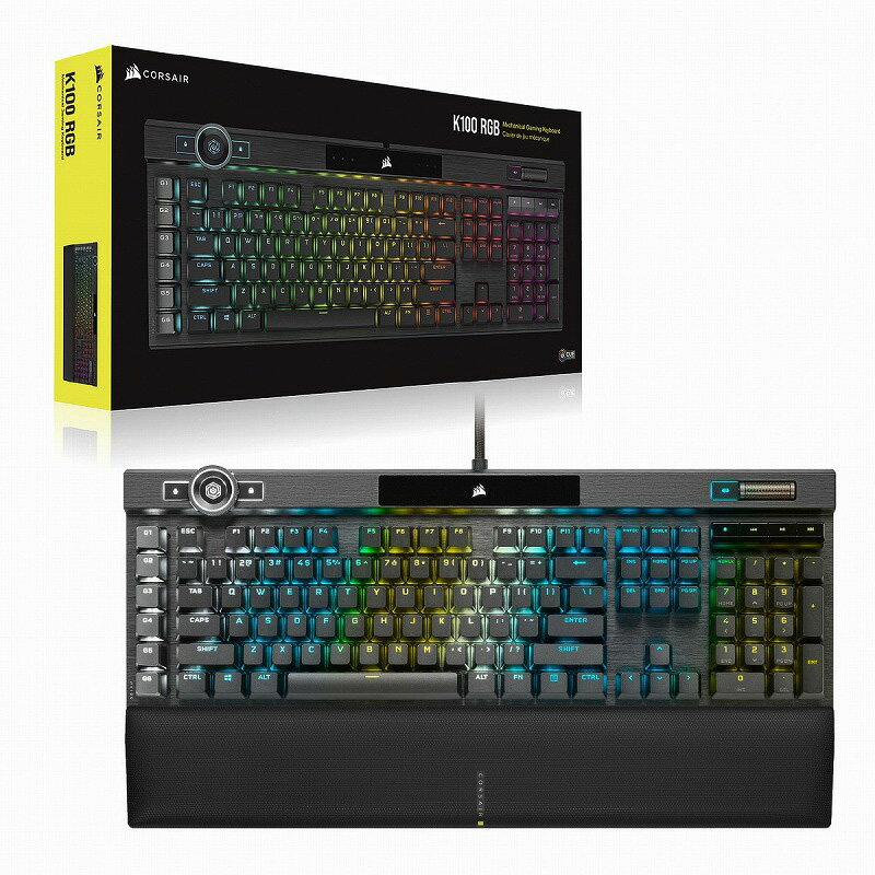 Corsair コルセア ゲーミングキーボード K100 RGB MX SPEED 日本語 CHERRY MX SPEED RGB テンキー有 マクロキー 有線 USB3.0 Windows 10 macOS 10.15対応 CH-912A014-JP 【代引き不可】【新品】★