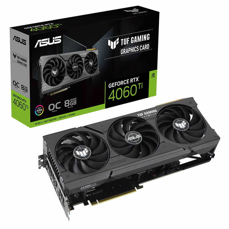 ASUS TUF-RTX4060TI-O8G-GAMING グラフィックボード ビデオカード(GDDR6 8GB PCI-E 4.0) メーカー保証付き お取り寄せ 【代引き不可】【新品】