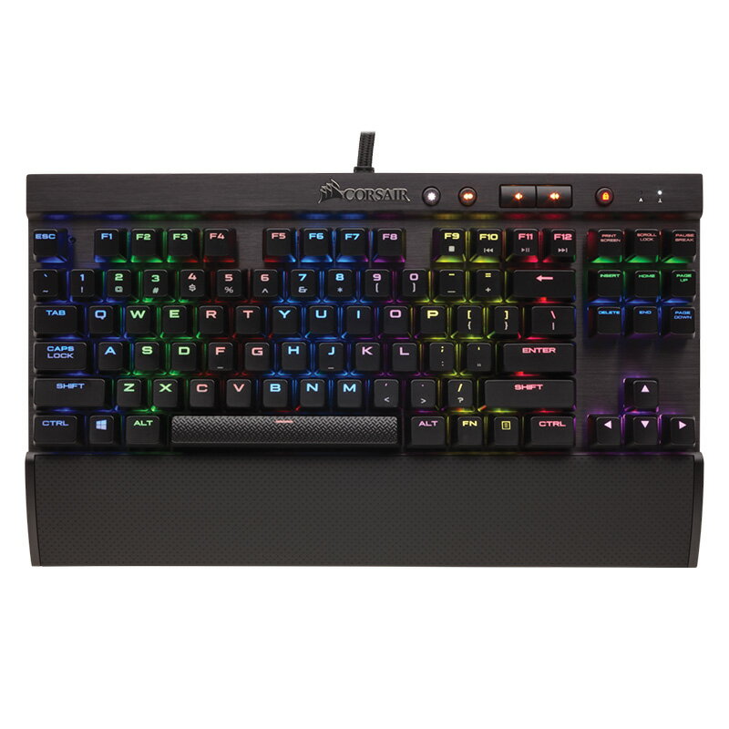 【即納】Corsair コルセア ゲーミングキーボード K65 RAPIDFIRE CherryMX Speed RGB COMPACT メカニカル 銀軸 日本語配列 テンキー無 マクロ登録機能有 有線 USB2.0 Type-A Windows10/8.1/7対応 CH-9194114-JP 【代引き不可】【新品】★