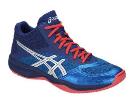 激安 アシックス asics バレーボール シューズ ミッドカット NETBURNER BALLISTIC FF MT スタンダード スピード感 クッション メタリック ブルー レッド