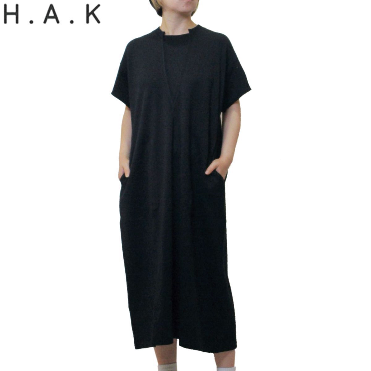 H.A.K(ハク) ハイゲージミニ裏毛ワンピース 半袖 ロング 日本製 HAK HAKKA ハッカ 【送料無料】 夏 服