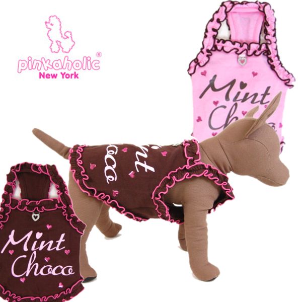 Pinkaholic NewYork(ピンカホリックニューヨーク) MINT CHOCO TOP(ミントチョコ)キャミソール 犬服 ドッグウェア 小型犬用品 子犬 おしゃれ ペット チワワ トイプー ヨーキー