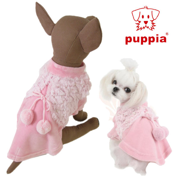 Puppia(パピア) ROSE(ローズ) SABINA(サビーナ) パール&ポンポン付きベロアトレーナー スウェット 犬服 ドッグウェア 小型犬用品 子犬 おしゃれ ペット チワワ トイプー ヨーキー