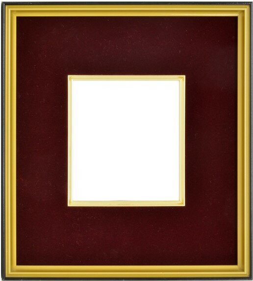 日本画額縁　黒金　エンジ　F6号