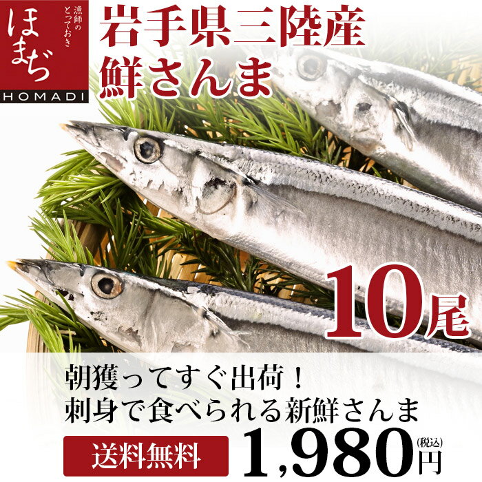 ※9月初旬〜発送開始！！【送料無料】極上　鮮さんま　10尾セットサンマ 秋刀魚 セット 三陸産さんま【岩手県_物産展】