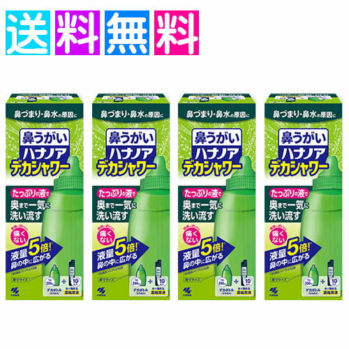 ハナノア デカシャワー 鼻うがい 鼻づまり 鼻水 鼻洗浄 専用洗浄液 小林製薬　4個セット