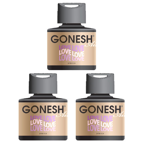 ガーネッシュ LOVE ラブ GONESH リキッド エアフレッシュナー 3個 おしゃれ 芳香剤 車 部屋 液体 リラ..