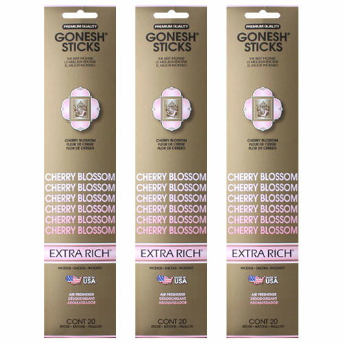 ガーネッシュ チェリーブロッサム GONESH お香 スティック インセンス 60本 リラックス 癒し グッズ 香り 芳香 匂い ネコポス
