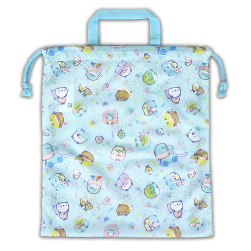 Drawstring Bags - すみっコぐらし メッシュ巾着M メッシュバッグ 巾着袋 巾着バッグ 子供 小学生