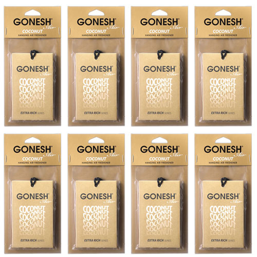 ガーネッシュ エアフレッシュナー 車 芳香剤 吊り下 GONESH エアーフレッシュナー カーフレッシュナー ハンギングエアフレッシュナー ココナッツ 8個