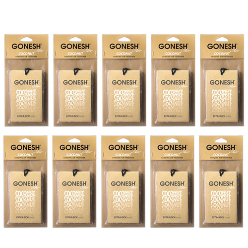 ガーネッシュ エアフレッシュナー 車 芳香剤 吊り下 GONESH エアーフレッシュナー カーフレッシュナー ハンギングエアフレッシュナー ココナッツ 10個