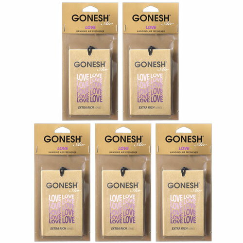 ガーネッシュ エアフレッシュナー 車 芳香剤 吊り下 GONESH エアーフレッシュナー カーフレッシュナー ハンギングエアフレッシュナー LOVE ラブ 5個