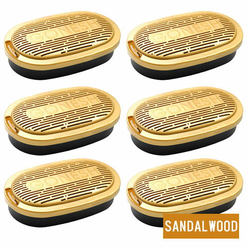 ガーネッシュ GONES 車 芳香剤 ビッグゲルマックス カーフレグランス サンダルウッド 6個