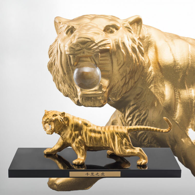 風水 玄関 千里之虎 開運 金運 伝統工芸 高岡銅器 水晶 日本製 置物