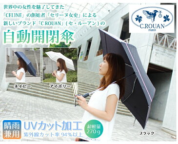 送料無料 セ・ルーアン 晴雨兼用 自動開閉 オールウェザー54スリム プリント