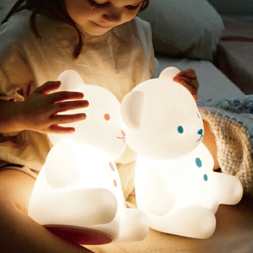 送料無料 くまのおやすみライト LED照明 子供部屋照明 ベッドサイド照明 シリコンライト 自動消灯