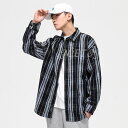 メンズ シャツ ストライプ シェリルシャツ 春 秋 シャツジャケット かっこいい 大きいサイズ 白黒 ブルー M L XL XXL 3XL 4XL