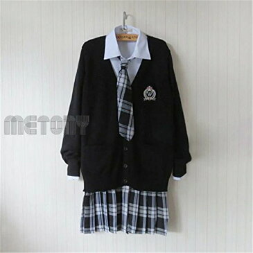 学生服女の子スーツ コスプレ 卒業式 入学式 上下セット 高校生制服/入園式/卒園式/発表会 コスプレ制服 S-3XL 送料無料 4点セット ニット+シャツ+スカート+ネクタイ