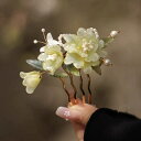 髪飾り ヘアアクセサリー 造花 髪留め くしかんざし チャイナドレス 簪 お花見 パーティー 発表会 造花 シンプル 大きい ウェディング 旅行 ビーチ