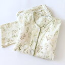 パジャマ レディース 綿100% 小花 花柄 前開き コットン ブラトップ 胸パッド 冬用 秋 寝巻き 部屋着 記念日 プレゼント 敬老の日 長ズボン ルームウェア 長袖 無地 ウエストゴム 部屋着 旅館 ホテル 春 ナイトウェア 二点セット セットアップ