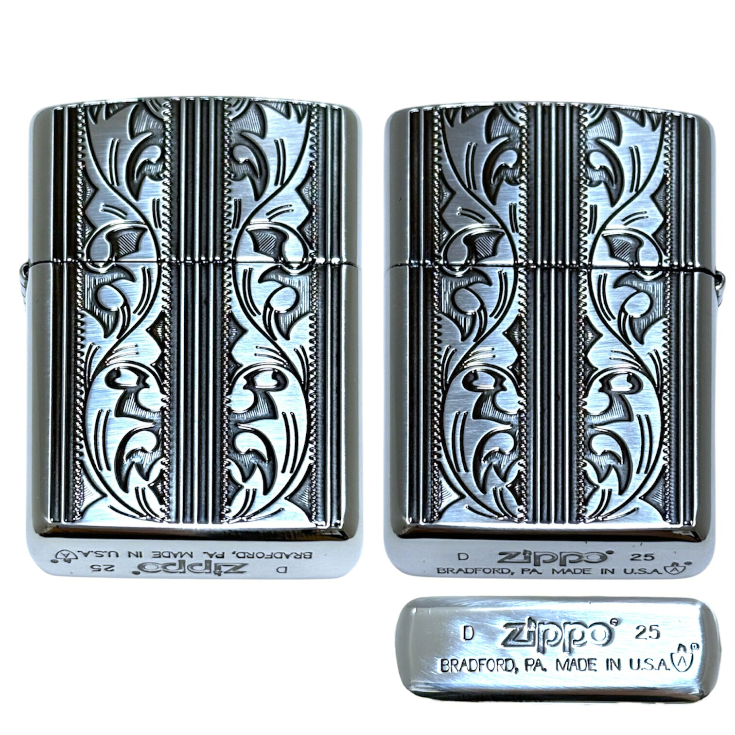 Zippo ジッポー ライター アラベスク SV アーマー ARMOR シルバー アラベスク模様 ...