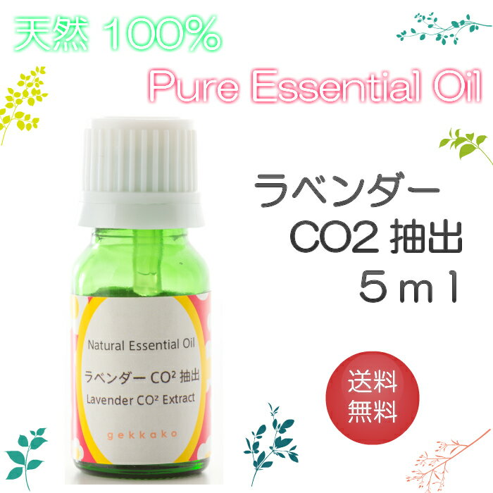 【送料無料】アロマオイル　ラベンダーCO2抽出【5ml】エッセンシャルオイル　精油　100％ピュア　手作り石けん　手作りコスメ　アロマテラピー