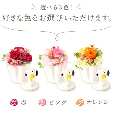 誕生日プレゼント お祝い 内祝い ギフト 花 プリザーブドフラワー アレンジメント バラ スヌーピー 送料無料 スイーツ お菓子【静岡 AB】