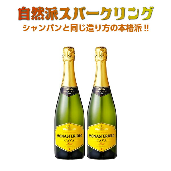 父の日 自然派ワイン 自然派 スパークリング 人気 おすすめ セット ギフト カバ カヴァ 通販 2本 飲み比べ 飲み比べセット 家飲み 金賞 シャンパンと同じ造り方の本格派 !! 辛口スパークリングワインカヴァ【白2本】セット !! 【ダンボール梱包】