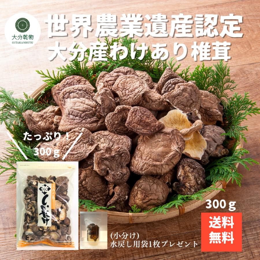 しいたけ問屋メーカー直販価格 産地直送 大分産 原木 訳あり椎茸 300g しいたけ 干し椎茸 干ししいたけ 訳あり 訳ありしいたけ 世界農業遺産 お徳用 送料無料 戻し袋付 産地直送 大分乾物 乾物 国産 健康食材