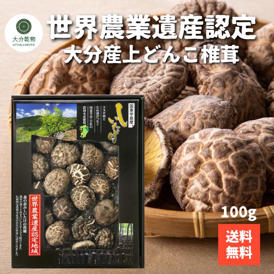 しいたけ問屋メーカー直販価格 産地直送 大分産 原木 どんこ椎茸ギフト 100g 干し椎茸 干ししいたけ しいたけ 厚肉 椎茸ギフト 世界農業遺産 大分乾物 ギフト 包装あり のしあり こだわり 送料無料 産地直送 ギフト お中元 お歳暮
