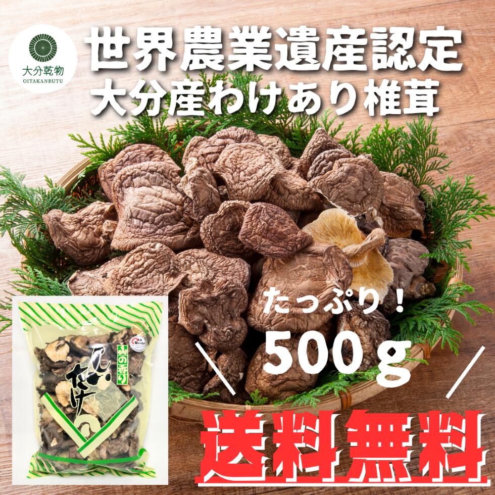 【訳あり】 しいたけ問屋メーカー直販価格 産地直送 大分産 原木 訳あり椎茸 500g しいたけ 干し椎茸 干ししいたけ 訳あり 訳ありしいたけ 世界農業遺産 お徳用 送料無料 戻し袋付 産地直送 大分乾物 乾物 国産 健康食材