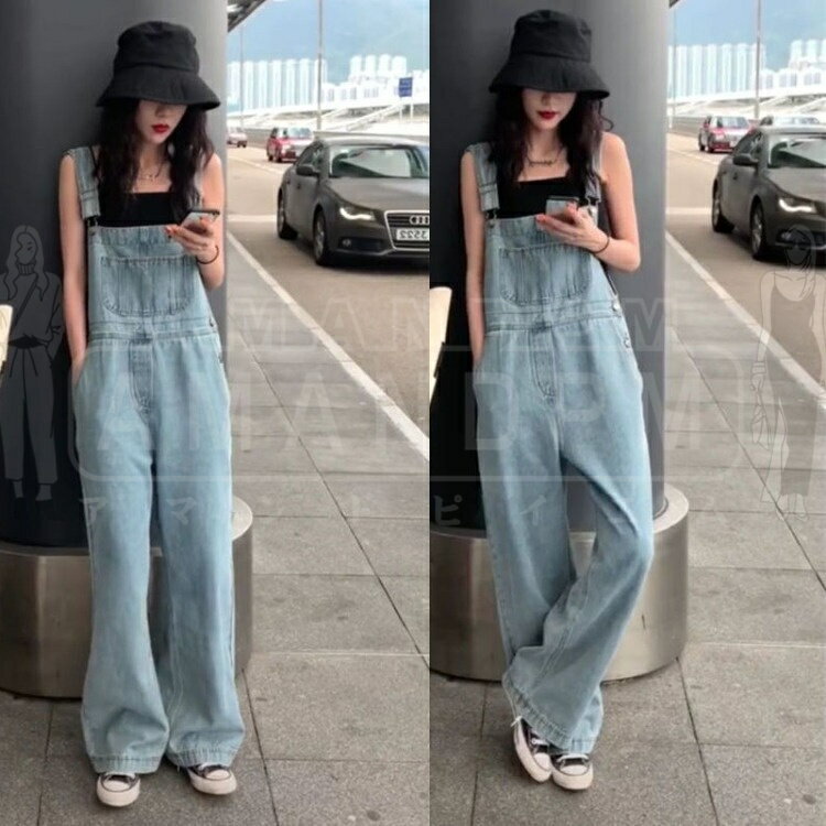 Rakuten - 「楽天スーパーSALE」サロペット レディース きれいめ ロングパンツ 40代 50代 パンツ 春 夏 ロング ノースリーブ オーバーオール キャミーソル 無地 大人 オールインワン カジュアル 大きいサイズ ゆったり 通勤 仕事 おしゃれ ロングパンツ 体型カバー 30代