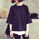 「楽天スーパーSALE」 レディースファッショントップス レディースTシャツ カットソー 韓国ファッションレディース 大きいサイズ tシャツ ゆったり 体型カバ...