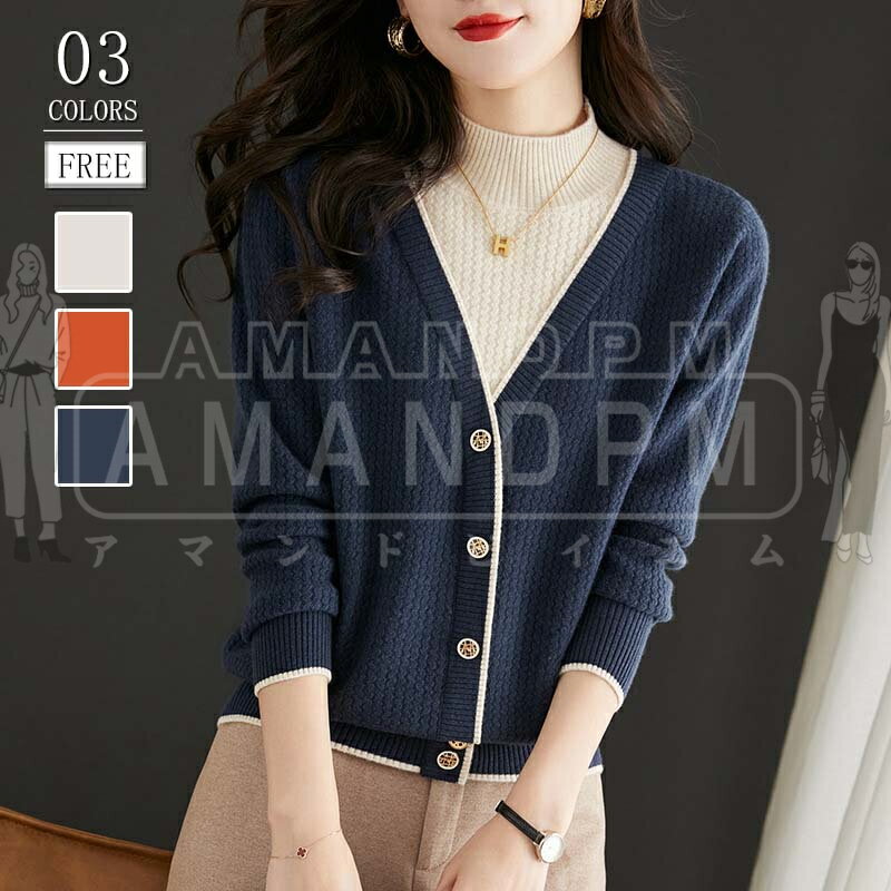 ニットレディース春秋セータートップ...