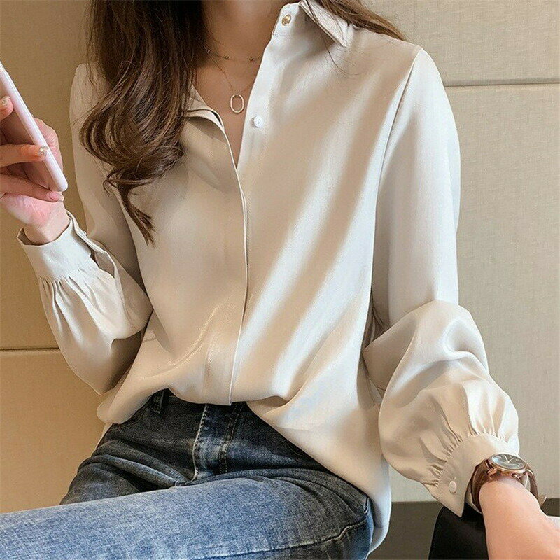 樂天商城 - 2023新作 4color シャツ レディース シフォンシャツ オフィス ブラウス 長袖 トップス 春 秋 可愛い シンプル 大きサイズ 体型カバー 可愛い シンプル エレガント 春夏秋 韓国風 OL 通勤 おしゃれ 定番 20代30代40代50代 お呼ばれ 卒業式 大人