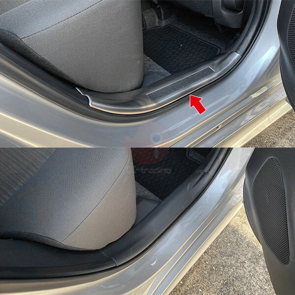 【スーパーセール50%OFF】トヨタ ヤリス KSP210 MXPA1# MXPH1# 2020年2月〜 スカッフプレート ガソリン車専用 スカートトリム サイドステップ ステップガードパネル ステンレス ヘアライン仕上げ 滑り止め付き 汚れ防止 保護 内装 装飾 傷付き防止 YARIS 4PCS 色選べる