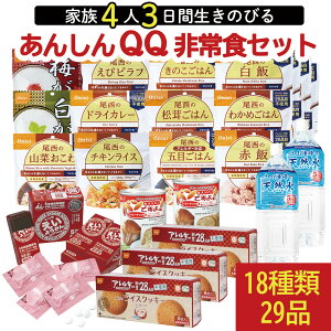 防災食セット 非常食 セット｜4人家族で3日間生きのびる!!あんしんQQ非常食セット(5年保存)｜アルファ米 防災セット 防災グッズ 保存食 長期保存