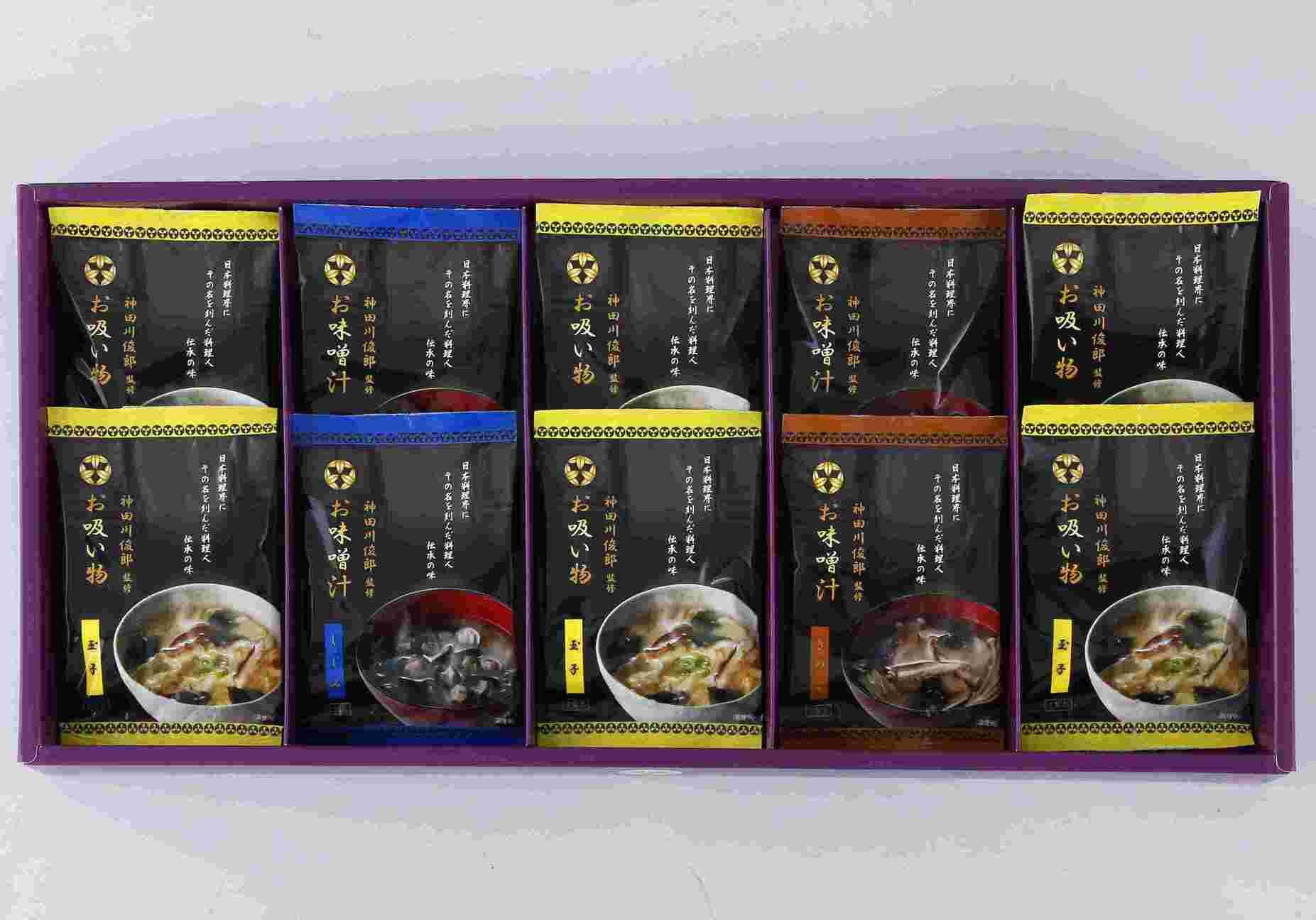 神田川俊郎監修 味和心 お味噌汁・お吸い物・やくみギフト 【雅】 10袋入 FKM-DN フリーズドライ しじみ きのこ 玉子 簡単調理 ギフト グルメ お取り寄せ 詰め合わせ 人気 おすすめ ランキング ※代引不可