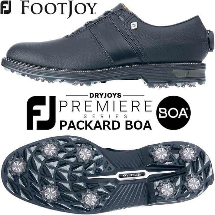 【フットジョイ】 FJ DRYJOYS PREMIERE Packard BOA MEN 039 S GOLF SHOES ドライジョイズ プレミア パッカード ボア メンズ ゴルフシューズ ブラック/ブラック(53939W) 7サイズ：ウィズ W/3E 【FOOTJOY】【日本正規品】【2021年モデル】