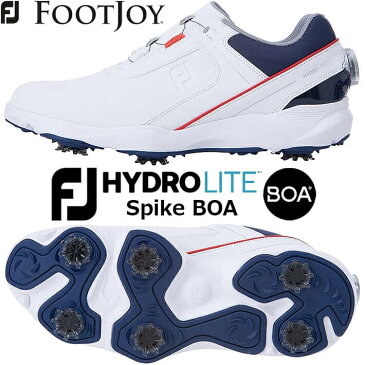 【2021年モデル】【フットジョイ】 HYDROLITE Spike BOA MEN'S GOLF SHOES ハイドロライト スパイク ボアメンズ ゴルフシューズ ホワイト/ネイビー(50058) 7サイズ:ウィズ W/3E/BOAシステム【FOOTJOY】【日本正規品】