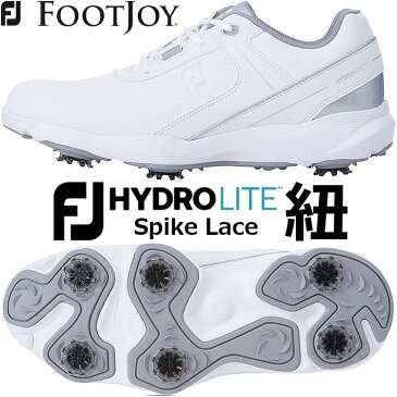 【2021年モデル】【フットジョイ】 HYDROLITE Spike Lace MEN'S GOLF SHOES ハイドロライト スパイク レースメンズ ゴルフシューズ ホワイト/シルバー(50066) 7サイズ:ウィズ W/3E/紐靴【FOOTJOY】【日本正規品】