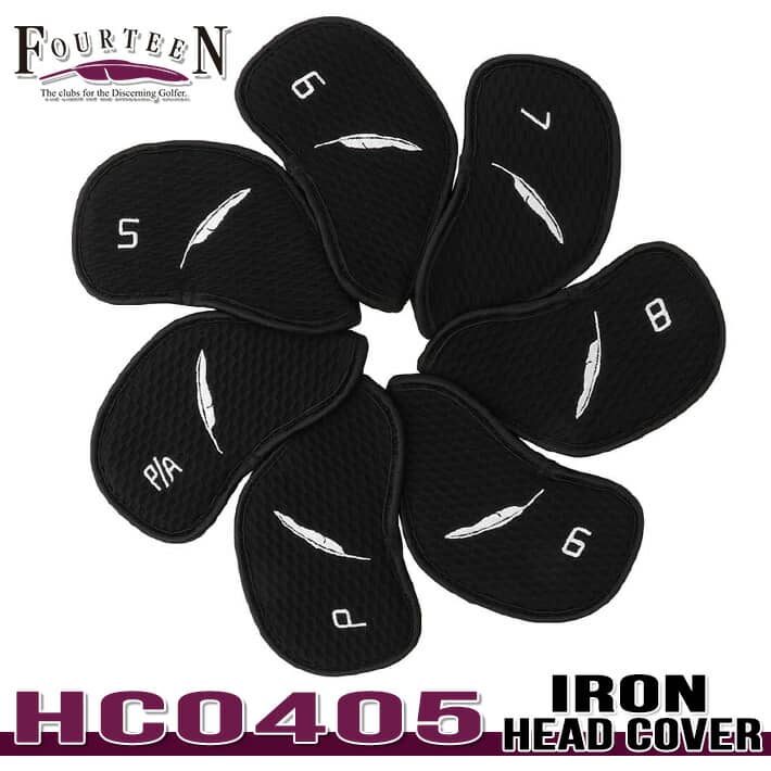 【2020年モデル】【フォーティーン】IRON HEAD COVER HC0405アイアン用 ヘッドカバー#5,#6,#7,#8,#9,#PW,#P/A 番手表記【FOURTEEN】【日本正規品】