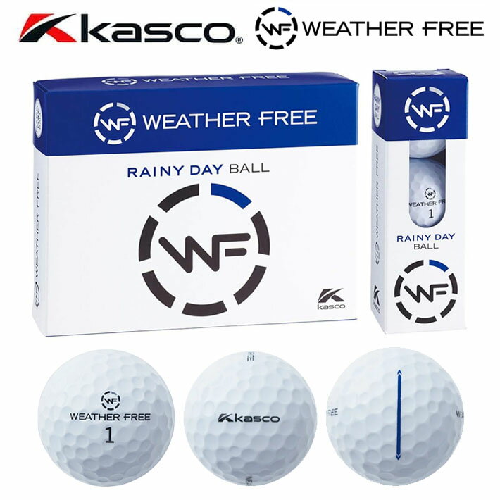 キャスコ ウェザーフリー レイニー デイ 雨用 ゴルフボール Kasco WEATHER FREE RAINY DAY GOLF BALL ホワイト/1ダース 12個入り [日本正規品] [送料無料] [2020年モデル]
