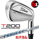 【メーカーカスタム】タイトリスト T200 2023 アイアン 右用 6本セット(#5-P) PROJECT X LZ スチールシャフトTitleist 日本正...