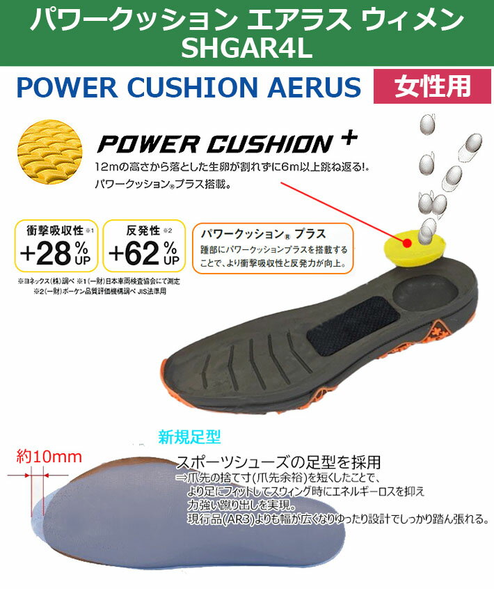 [ヨネックス ゴルフ] パワークッション エアラス ウィメン POWER CUSHION AERUS WOMEN SHGAR4L GOLF SHOES 2カラー/22.5～24.5cm/4E スパイクレスシューズ ゴルフシューズ [YONEX GOLF] [2024年モデル]