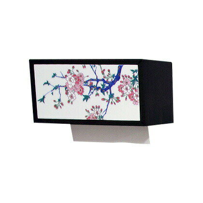 有田焼 染錦金彩桜絵 ペーパータオルボックス ART2-GD001 ペーパータオルホルダー 壁掛け おしゃれ 和風 磁器 トイレ 手洗い キッチン