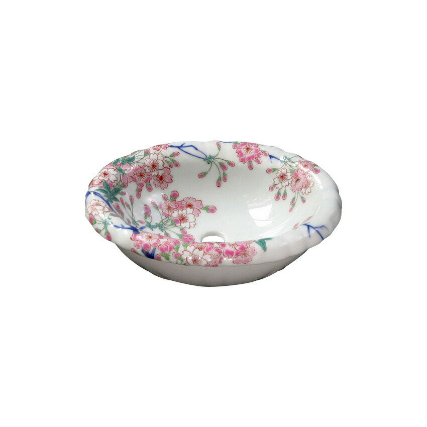 【有田焼】伊万里焼 染錦金彩桜絵 石鹸入れ（桔梗型） ART2-GD004 ソープディッシュ 石鹸置き 洗面所 ..