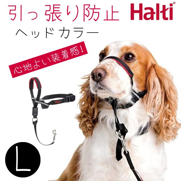 引っ張り防止 安全快適 ピッタリフィットのヘッドカラー Halti ハルティー [Lサイズ] 中型犬